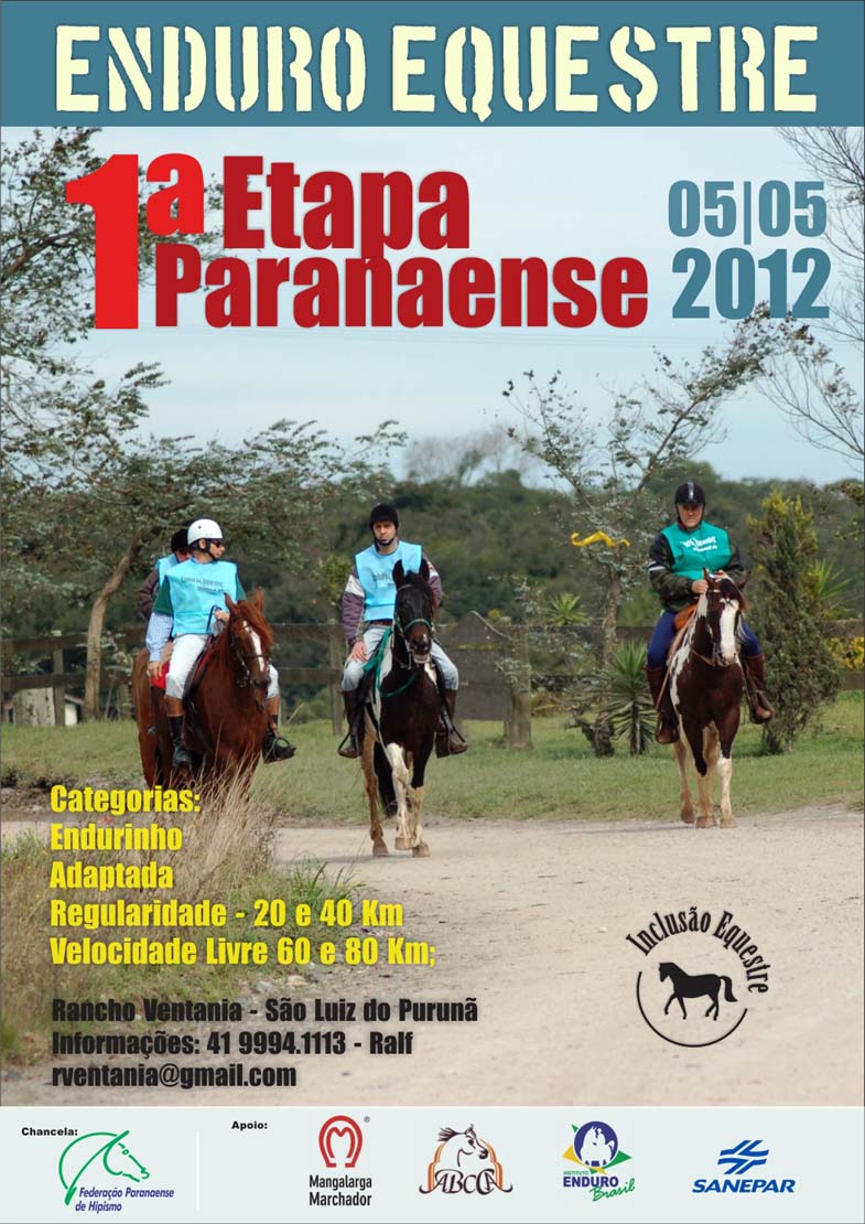 cartaz da 2&ordf; etapa do campeonato de enduro do paran&aacute;