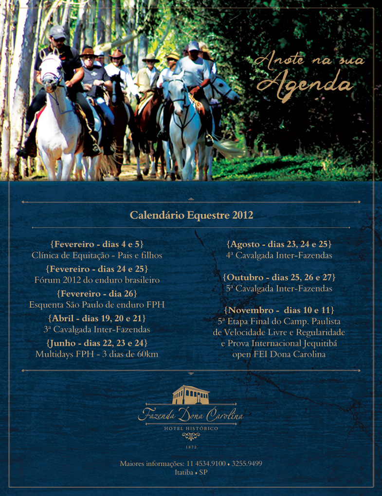 calend&aacute;rio equestre dona carolina 2012