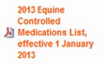 equine controlled medications list